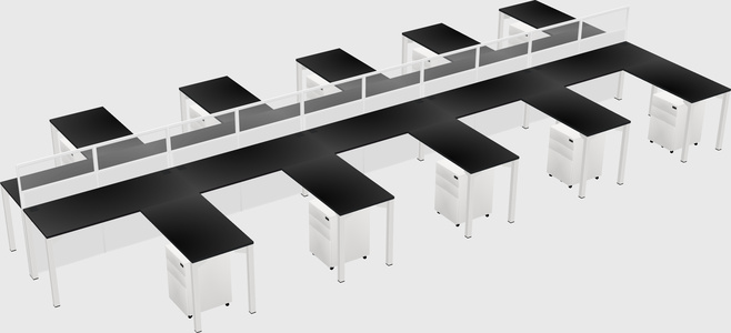 Shared l-shape cubicle