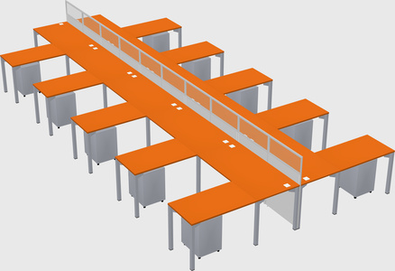Shared l-shape cubicle