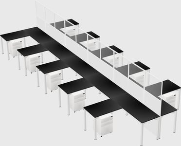 Shared l-shape cubicle