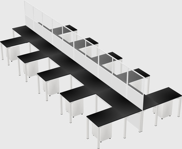 Shared l-shape cubicle