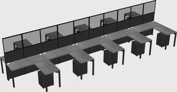 Shared l-shape cubicle