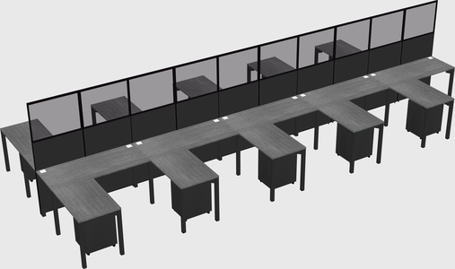 Shared l-shape cubicle