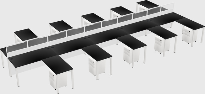Shared l-shape cubicle