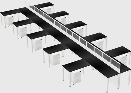 Shared l-shape cubicle