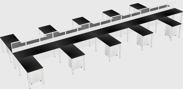Shared l-shape cubicle