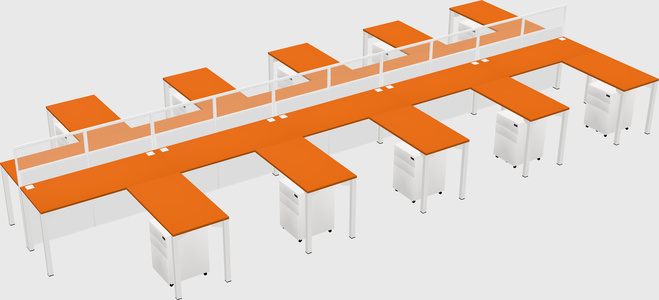 Shared l-shape cubicle