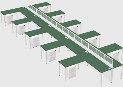 Shared l-shape cubicle