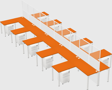Shared l-shape cubicle