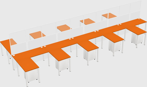 Shared l-shape cubicle