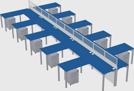 Shared l-shape cubicle
