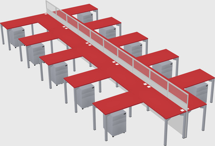 Shared l-shape cubicle