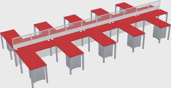 Shared l-shape cubicle