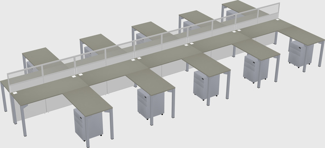 Shared l-shape cubicle