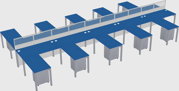 Shared l-shape cubicle