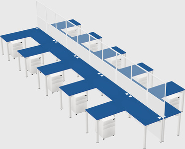Shared l-shape cubicle