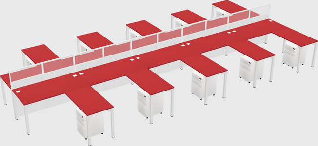 Shared l-shape cubicle