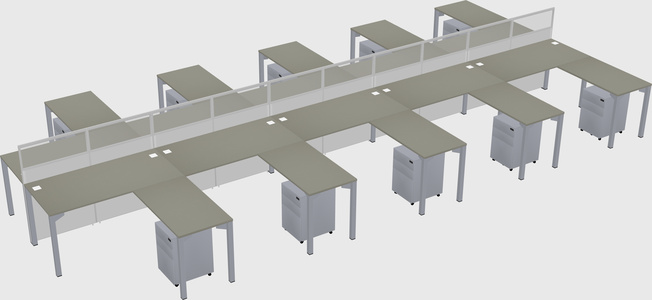 Shared l-shape cubicle