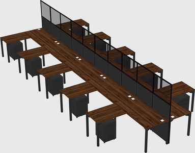 Shared l-shape cubicle
