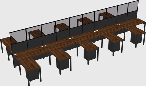 Shared l-shape cubicle