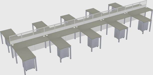 Shared l-shape cubicle