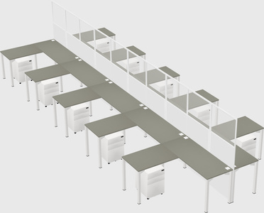 Shared l-shape cubicle