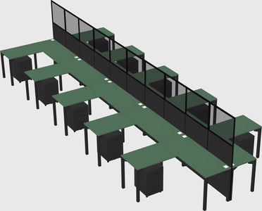 Shared l-shape cubicle