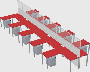 Shared l-shape cubicle