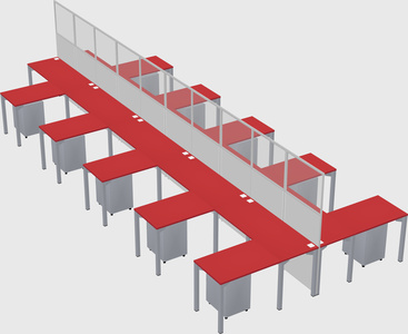 Shared l-shape cubicle