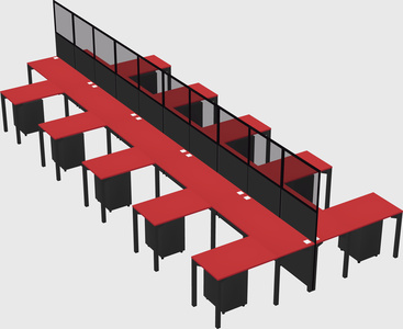 Shared l-shape cubicle