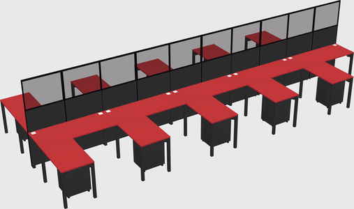 Shared l-shape cubicle