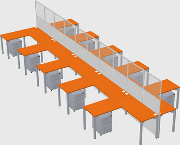 Shared l-shape cubicle