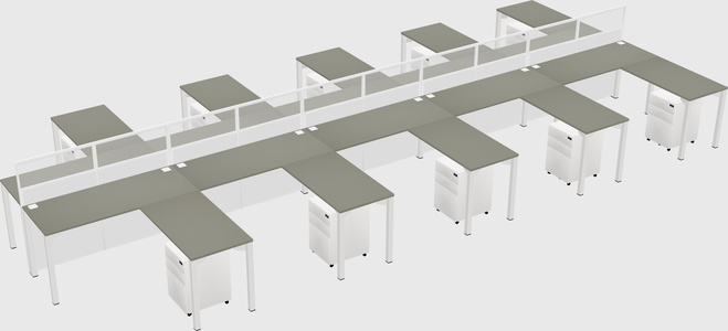 Shared l-shape cubicle