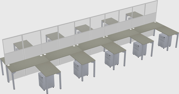 Shared l-shape cubicle