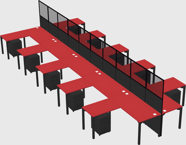 Shared l-shape cubicle