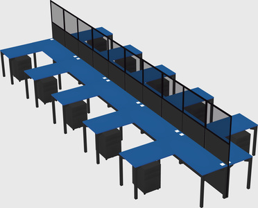 Shared l-shape cubicle