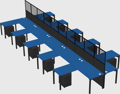 Shared l-shape cubicle