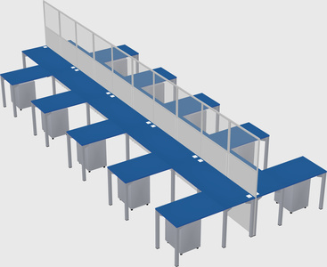 Shared l-shape cubicle
