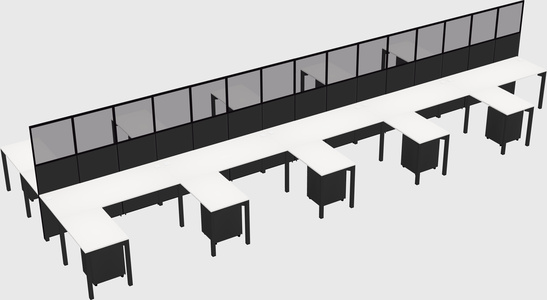 Shared l-shape cubicle