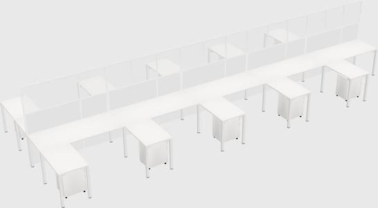 Shared l-shape cubicle
