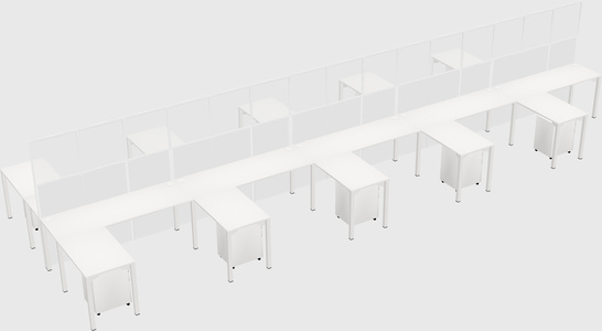 Shared l-shape cubicle