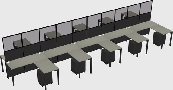 Shared l-shape cubicle