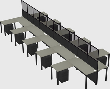 Shared l-shape cubicle