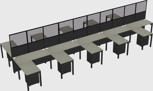 Shared l-shape cubicle