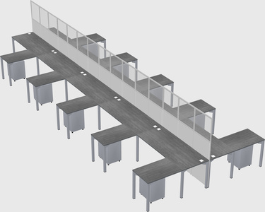Shared l-shape cubicle