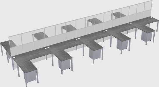Shared l-shape cubicle