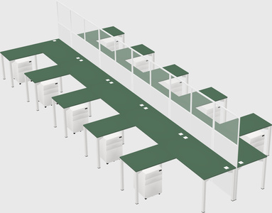 Shared l-shape cubicle