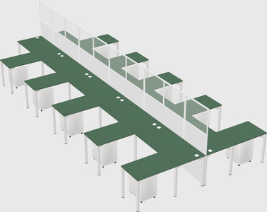 Shared l-shape cubicle