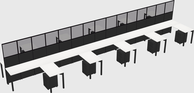 Shared l-shape cubicle