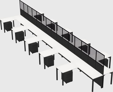 Shared l-shape cubicle