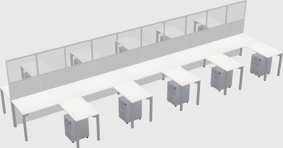 Shared l-shape cubicle
